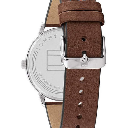 Tommy Hilfiger Hendrix Leather Strap Grey Dial Quartz 1791840 Mens Watch