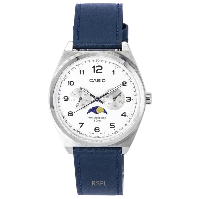 Refurbished Casio Standard Analog Moon Phase White Dial Quartz MTP-M300L-7A Men's Watch