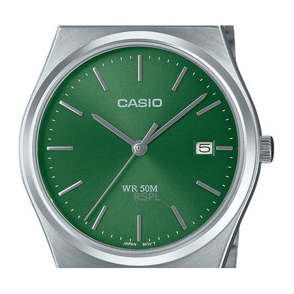 Refurbished Casio Standard Analog Stainless Steel Green Dial Quartz MTP-B145D-3AV Unisex Watch
