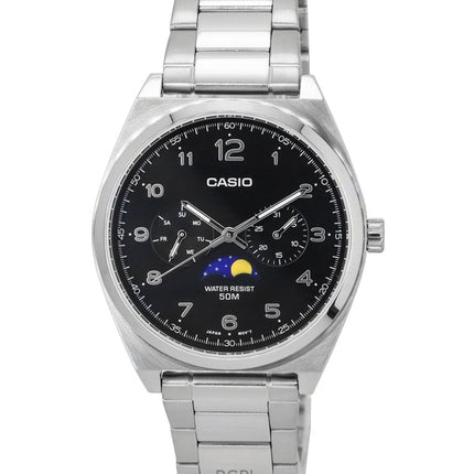 Refurbished Casio Standard Analog Moon Phase Black Dial Quartz MTP-M300D-1A Men's Watch
