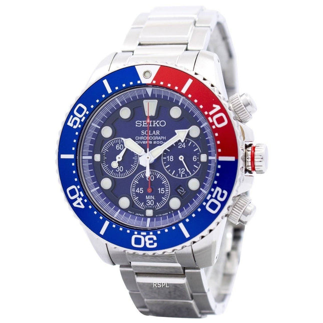 Refurbished Seiko Prospex Divers SSC019 SSC019P1 SSC019P Solar Chronograph 200M Men's Watch