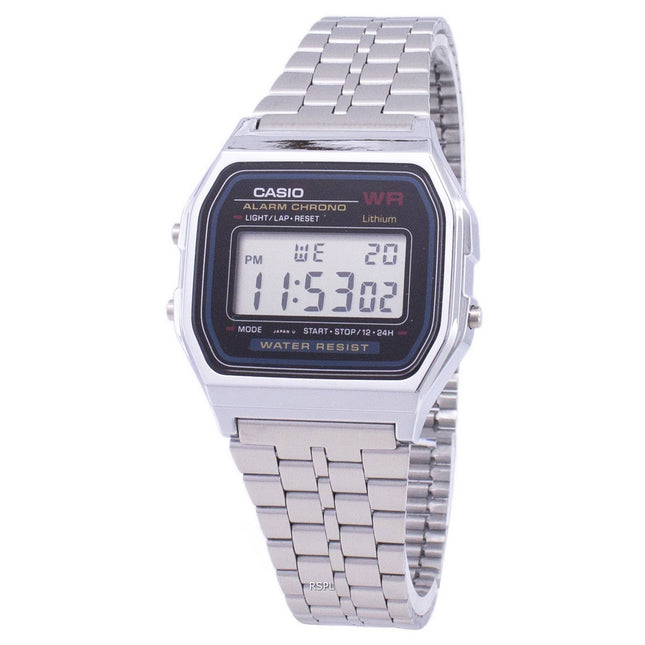 Refurbished Casio Digital Alarm Chrono Stainless Steel A159WA-N1DF A159WA-N1 Mens Watch