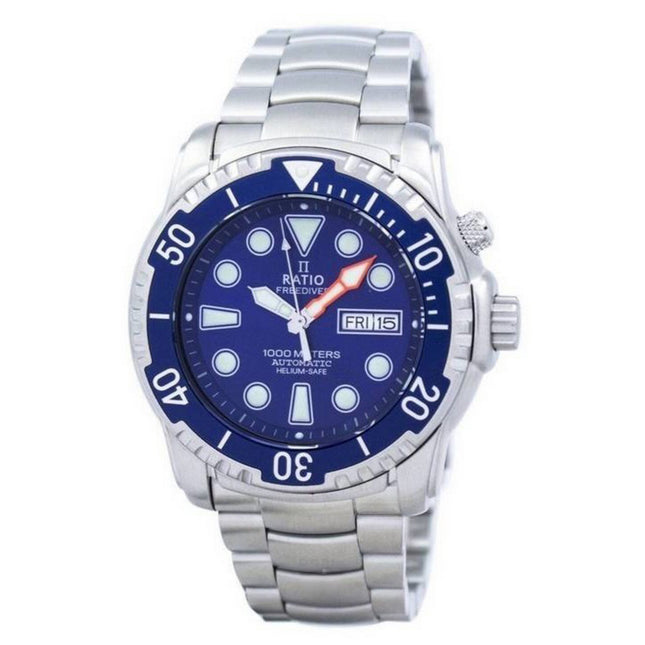Refurbished Ratio Free Diver Helium-Safe Automatic 1068HA96-34VA-01 1000M Men's Watch