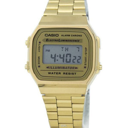 Refurbished Casio Vintage Digital Gold Tone Dial Quartz A168WG-9WDF A168WG-9W Unisex Watch