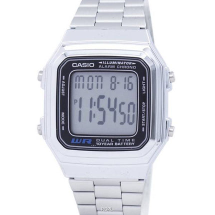 Refurbished Casio Vintage Digital Stainless Steel Quartz A178WA-1ADF A178WA-1 Men's Watch