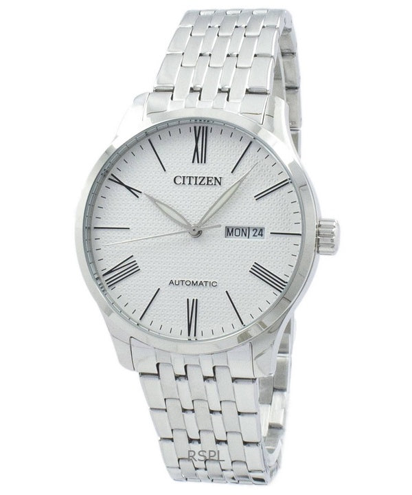 Refurbished Citizen Stainless Steel White Textured Dial Automatic NH8350 59A Men s Watch