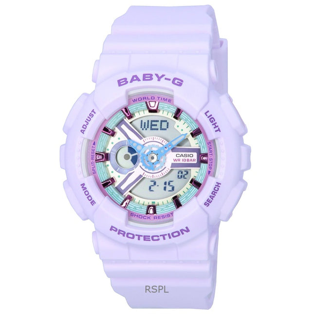 Refurbished Casio Baby-G Analog Digital Pastel Meets Metallic Quartz BA-110XPM-6A 100M Women's Watch