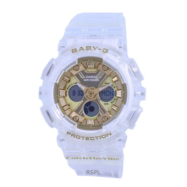 Refurbished Casio Baby-G Special Colour Analog Digital Resin Strap Gold Dial Quartz BA-130CVG-7A 100M Women's Watch
