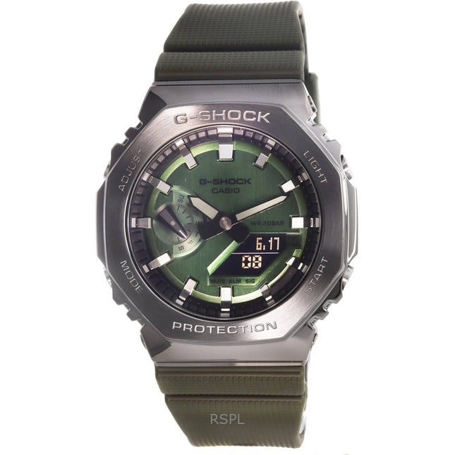 Refurbished Casio G-Shock Analog Digital Resin Strap Green Dial Quartz GM-2100B-3A 200M Men's Watch