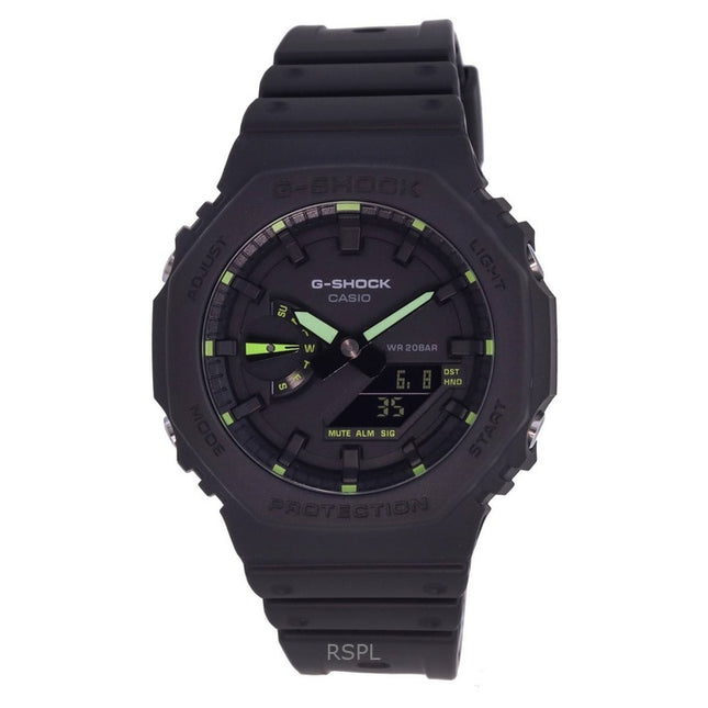 Refurbished Casio G-Shock Analog Digital Neon Accent Resin Strap Black Dial Quartz GA-2100-1A3 200M Men's Watch