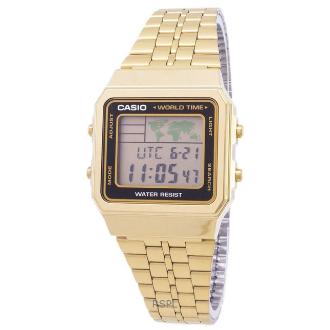 Refurbished Casio Digital Gold Tone Stainless Steel Quartz A500WGA-1DF Men's Watch