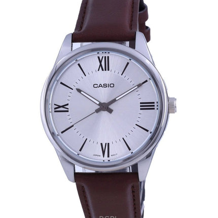 Refurbished Casio Analog Leather Strap Silver Dial Quartz MTP-V005L-7B5 Men's Watch