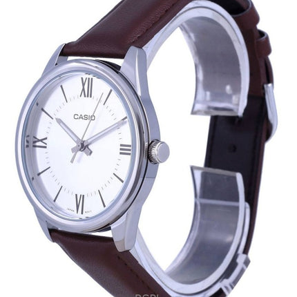 Refurbished Casio Analog Leather Strap Silver Dial Quartz MTP-V005L-7B5 Men's Watch