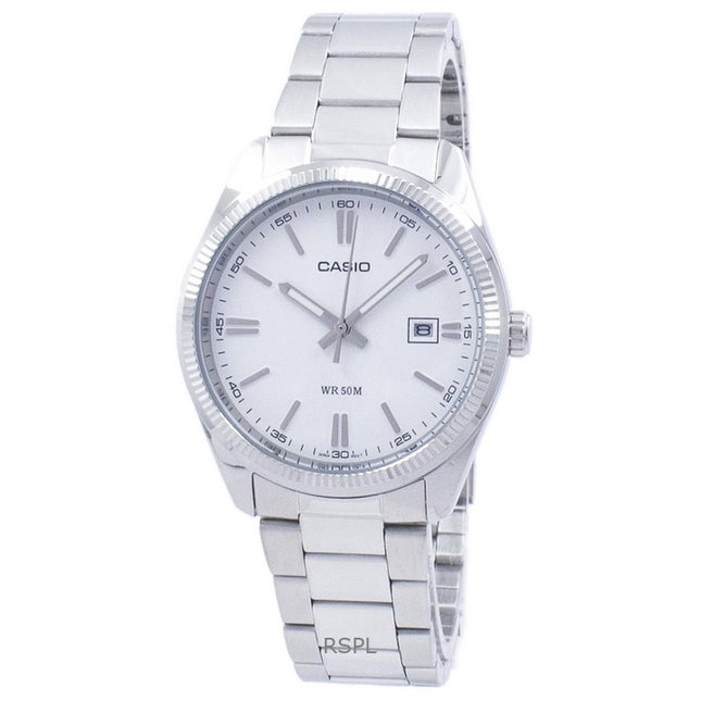 Refurbished Casio Analog Stainless Steel White Dial Quartz MTP-1302D-7A1V Men's Watch