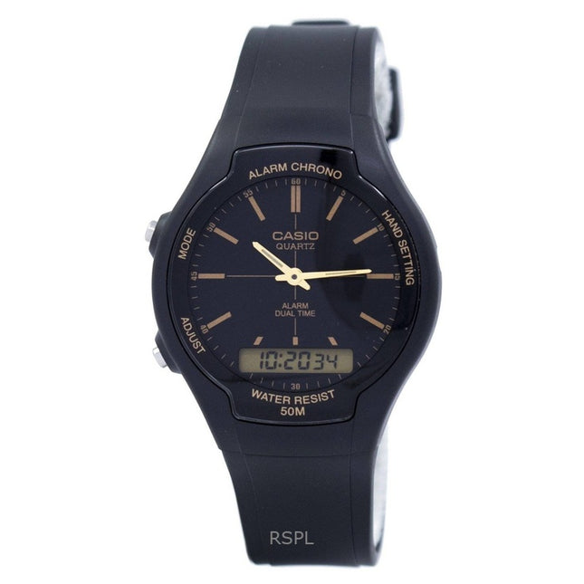 Refurbished Casio Analog Digital Resin Strap Black Dial Quartz AW-90H-9EVDF Men's Watch