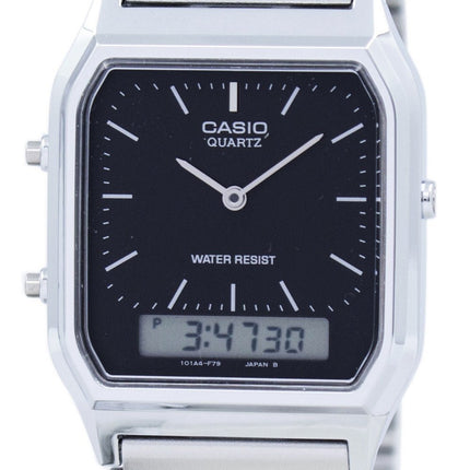 Refurbished Casio Vintage Analog Digital Stainless Steel Black Dial AQ-230A-1DHDF Unisex Watch