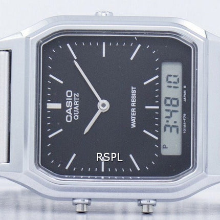 Refurbished Casio Vintage Analog Digital Stainless Steel Black Dial AQ-230A-1DHDF Unisex Watch