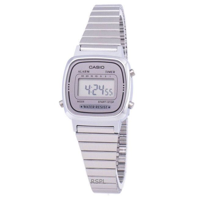 Refurbished Casio Digital Stainless Steel Quartz LA670WA-7DF Women's Watch