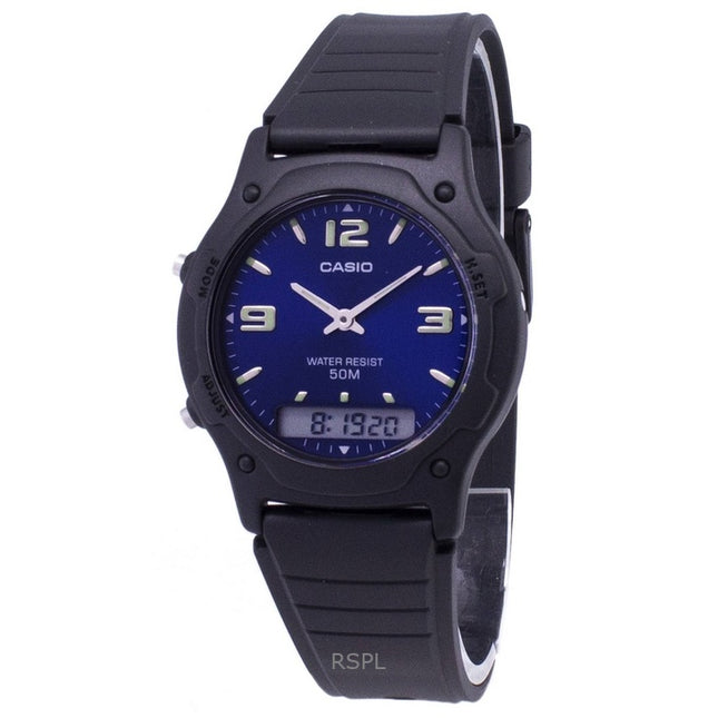 Refurbished Casio Analog Digital Resin Strap Blue Dial Quartz AW-49HE-2AVDF Men's Watch