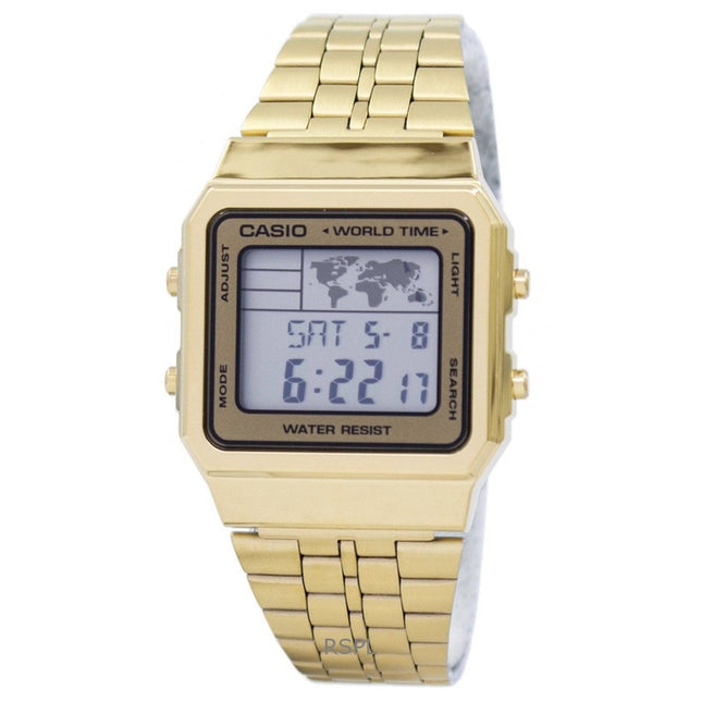 Refurbished Casio Digital Gold Tone Stainless Steel Quartz A500WGA-9DF Men's Watch