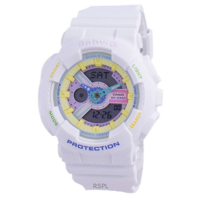 Refurbished Casio Baby-G Analog Digital Resin Strap Multicolor Dial Quartz BA-110TM-7A 100M Women's Watch