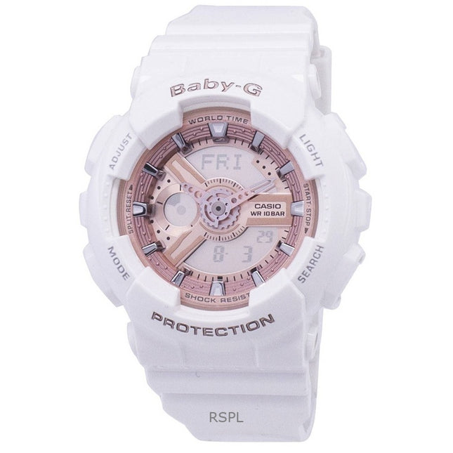 Refurbished Casio Baby-G Analog Digital Resin Strap Copper Dial Quartz BA-110-7A1 100M Women's Watch