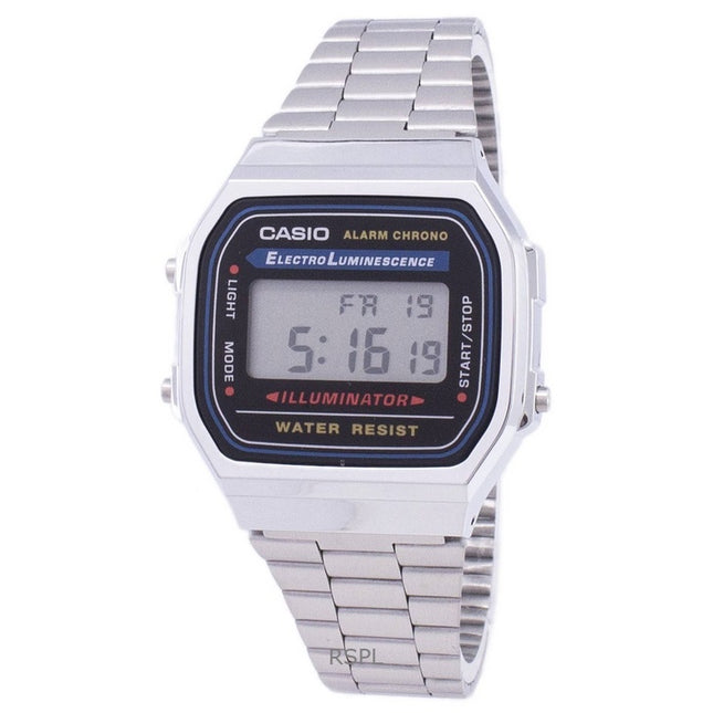 Refurbished Casio Digital Stainless Steel Quartz A168WA-1WDF Unisex Watch