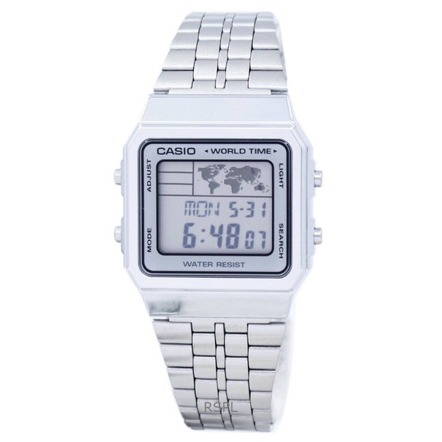 Refurbished Casio Digital Stainless Steel Quartz A500WA-7DF Men's Watch
