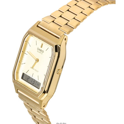 Refurbished Casio Analog Digital Gold Dial Quartz AQ-230GA-9DMQYES Men's Watch
