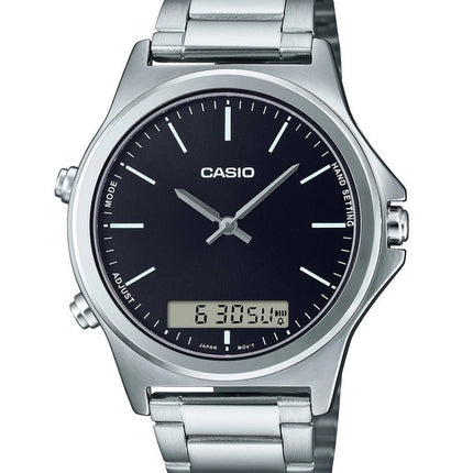 Refurbished Casio Analog Digital Stainless Steel Black Dial Quartz MTP-VC01D-1E Men's Watch