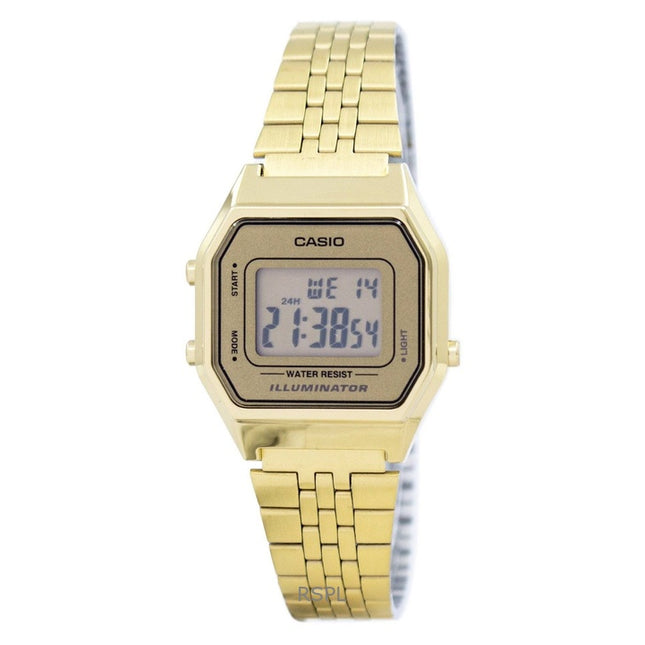 Refurbished Casio Digital Stainless Steel Quartz LA680WGA-9DF Women's Watch