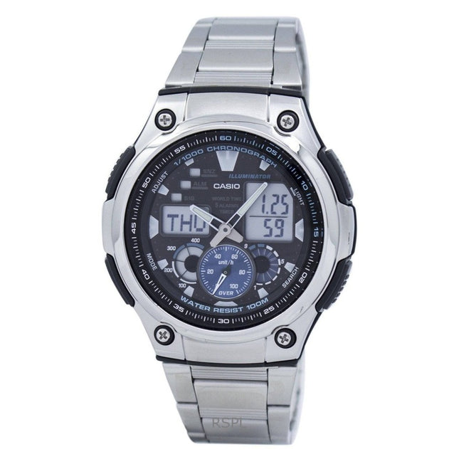 Refurbished Casio Chronograph World Time Analog Digital AQ-190WD-1AV Men's Watch
