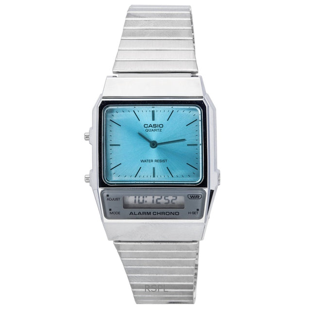 Refurbished Casio Vintage Analog Digital Stainless Steel Bracelet Quartz AQ-800EC-2A Unisex Watch
