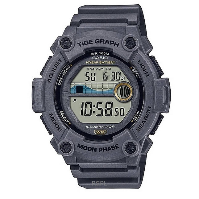 Refurbished Casio Youth Digital Tide Moon Phase Quartz WS-1300H-8AV 100M Men's Watch