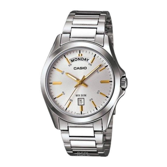 Refurbished Casio Classic Analog Stainless Steel Silver Dial Quartz MTP-1370D-7A2 Men's Watch
