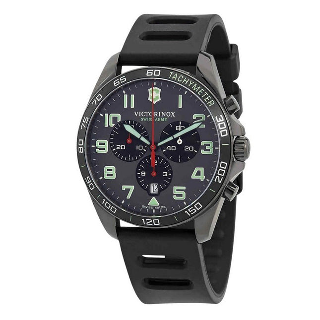 Victorinox Swiss Army Fieldforce Sport Chronograph Rubber Strap Grey Dial Quartz 241891 100M Men's Watch