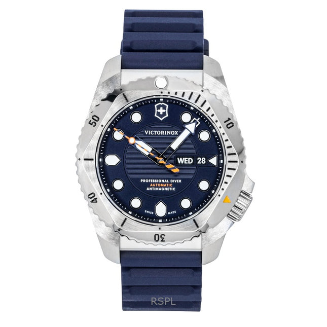 Victorinox Dive Pro Rubber Strap Matt Blue Dial Automatic Diver's 241995 300M Men's Watch