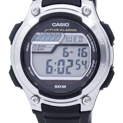 Casio Digital 5 Alarms Illuminator W-212H-1AVDF W-212H-1AV Mens Watch