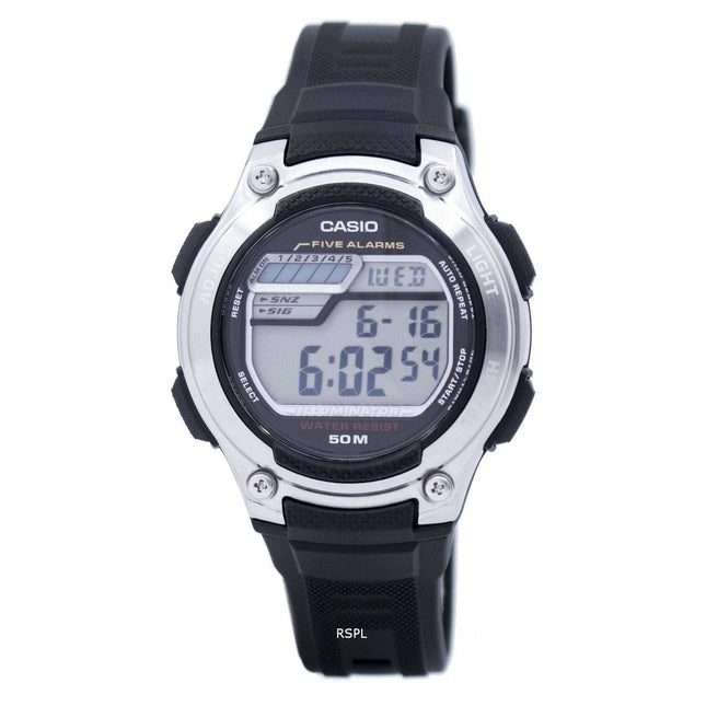 Casio Digital 5 Alarms Illuminator W-212H-1AVDF W-212H-1AV Mens Watch