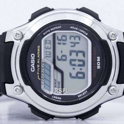 Casio Digital 5 Alarms Illuminator W-212H-1AVDF W-212H-1AV Mens Watch