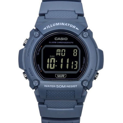 Casio Standard Illuminator Digital Light Blue Resin Strap Quartz W-219HC-2B Men's Watch