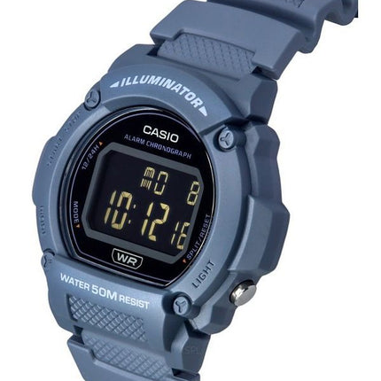 Casio Standard Illuminator Digital Light Blue Resin Strap Quartz W-219HC-2B Men's Watch