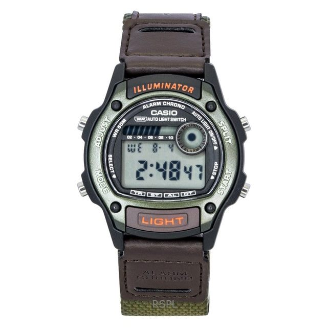 Casio Standard Digital Leather And Cloth Strap Quartz W-220HF-3AV Unisex Watch