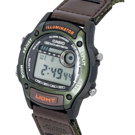 Casio Standard Digital Leather And Cloth Strap Quartz W-220HF-3AV Unisex Watch