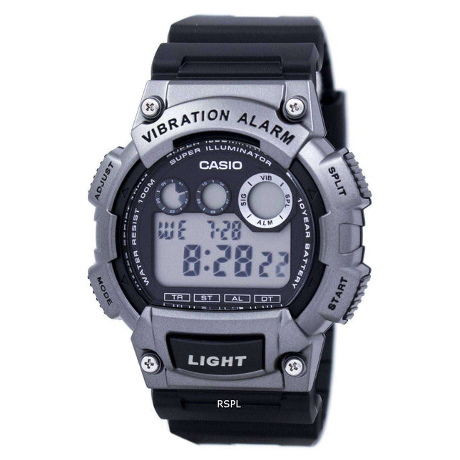 Casio Super Illuminator Dual Time Vibration Alarm Digital W-735H-1A3V W735H-1A3V Men's Watch