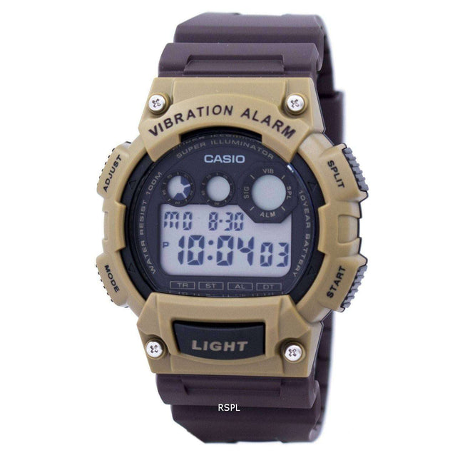 Casio Super Illuminator Vibration Alarm Digital W-735H-5AV W735H-5AV Men's Watch