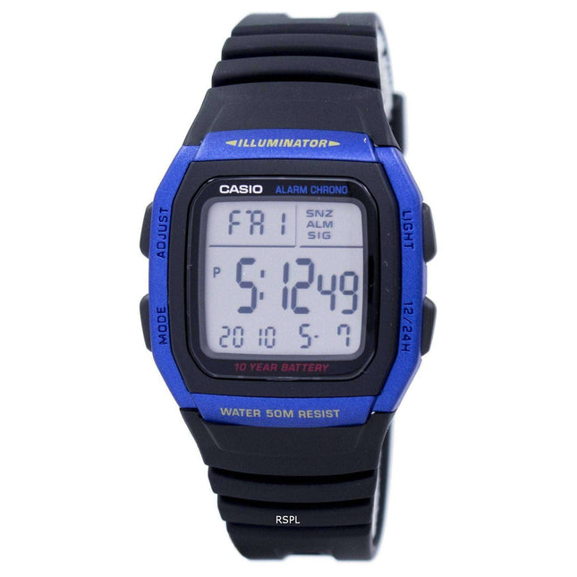 Casio Youth Series Illuminator Alarm Chronograph Digital W-96H-2AV Men's Watch