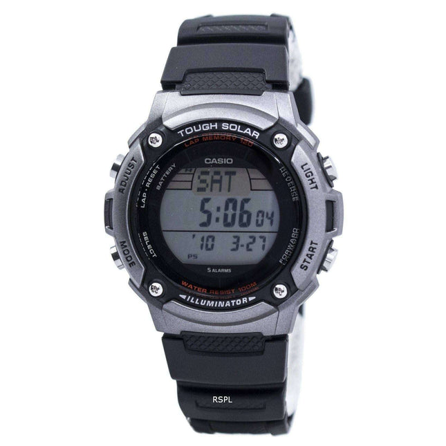 Casio Tough Solar Illuminator Lap Memory 120 Digital W-S200H-1AV Men's Watch