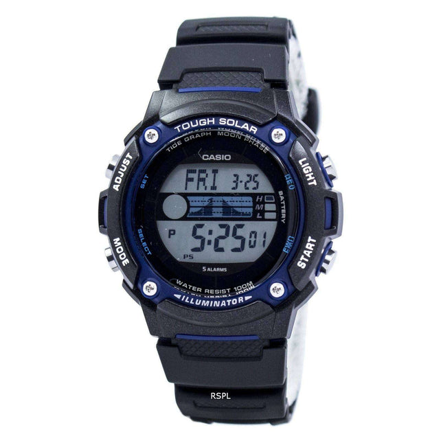 Casio Tough Solar Illuminator Tide Graph Moon Phase Digital W-S210H-1AV Men's Watch