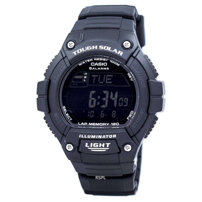 Casio Illuminator Tough Solar Lap Memory Alarm Digital W-S220-1BV Men's Watch